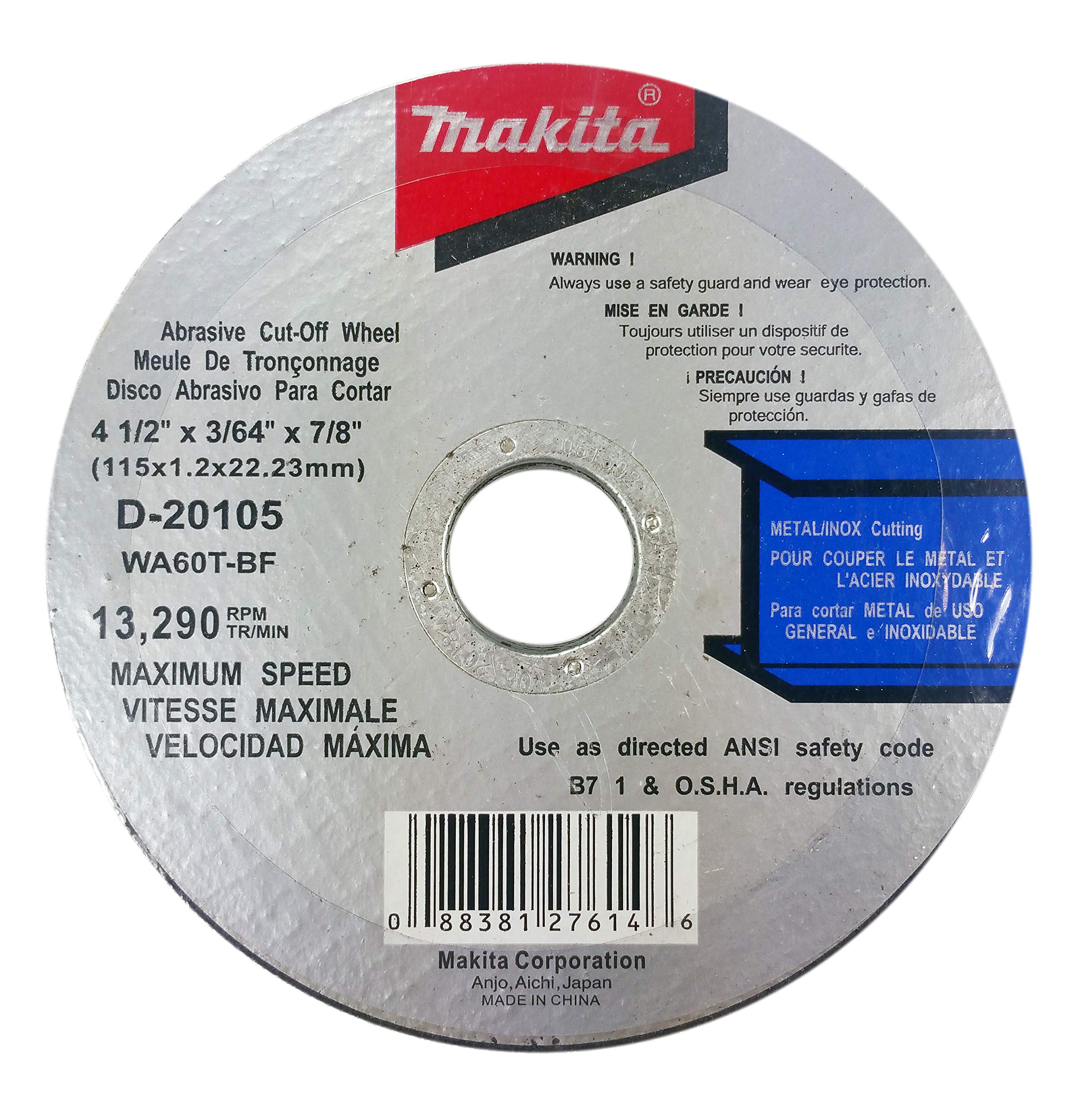 Makita 10 Pack 4.5" Cut Off Wheels For Grinders Aggressive Cutting