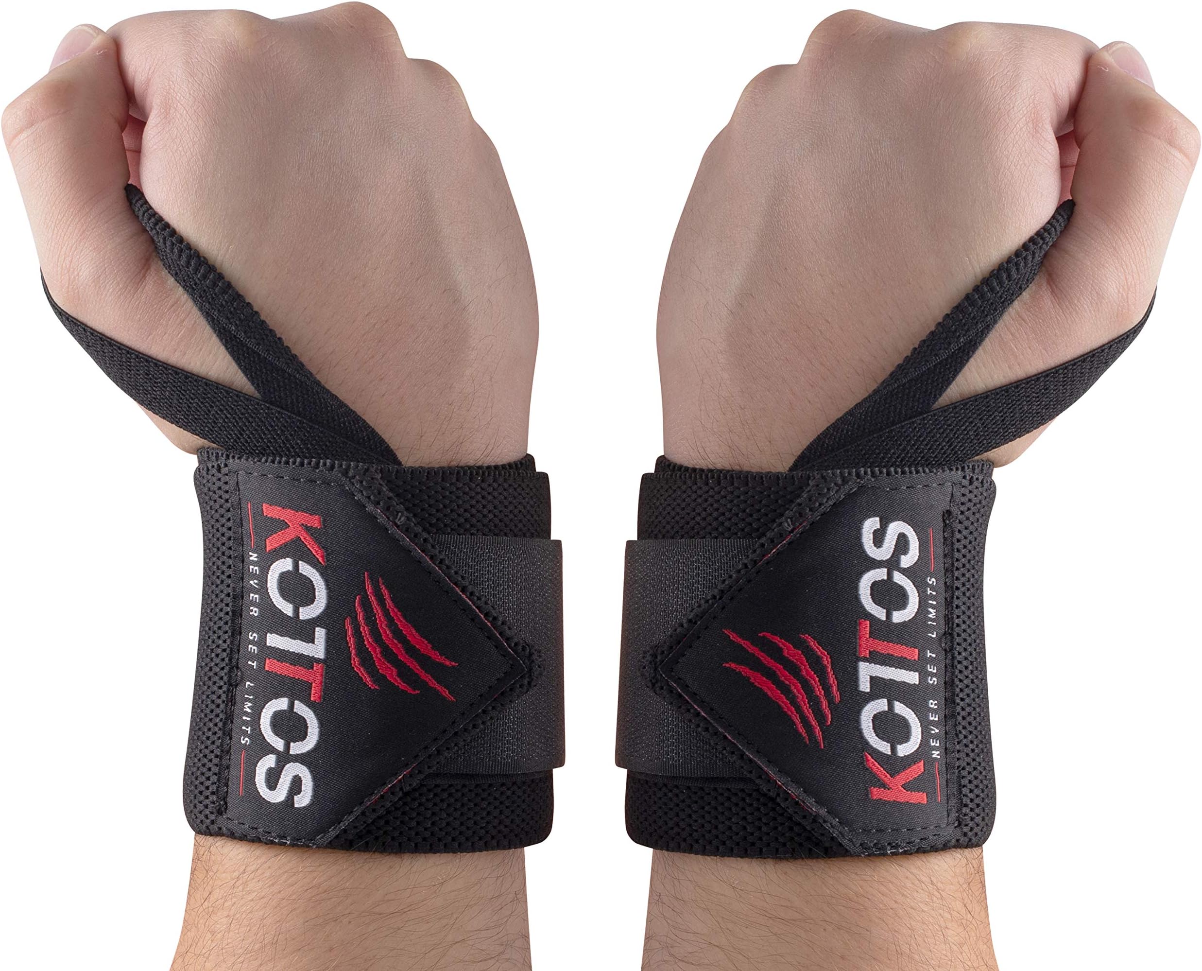 BYKOTTOS Wrist Wraps Weightlifting, Powerlifting Straps, Wrist Support, Weight Lifting, Workout Wrist Braces, Wrist Wraps for Women and Men