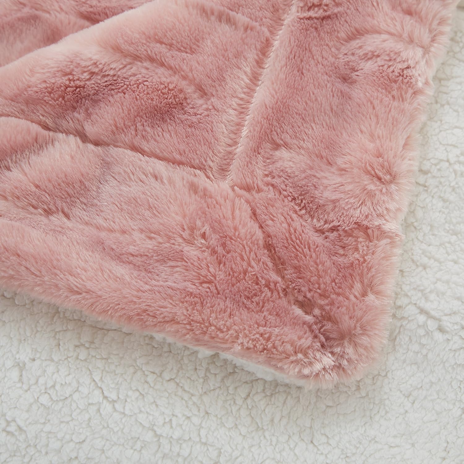 Tache 50x60 Faux Fur Blush Light Dusty Rose Gold Pink Super Soft Warm Throw Blanket: Home & Kitchen