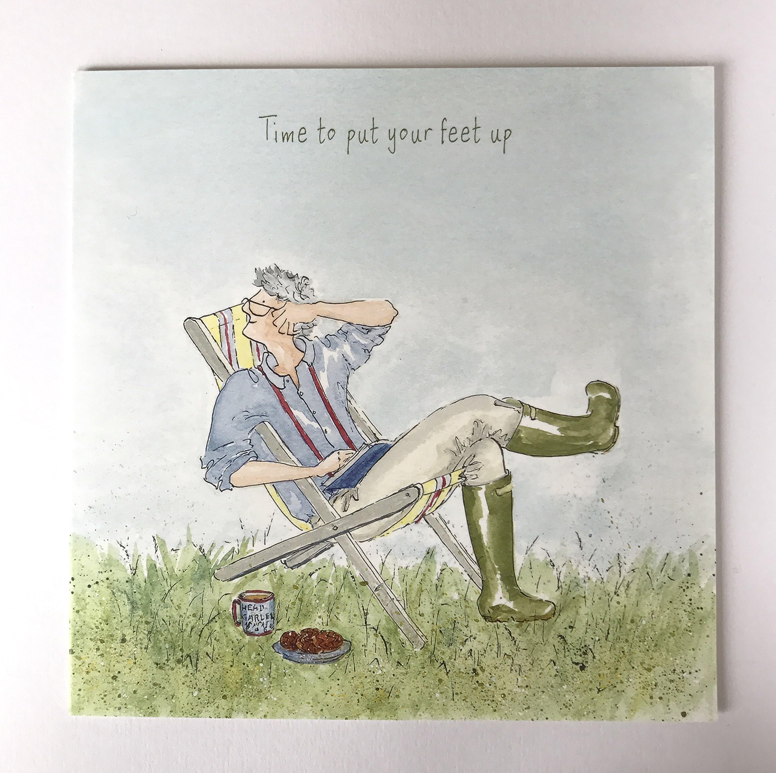 retirement card time to put your feet up by art beat
