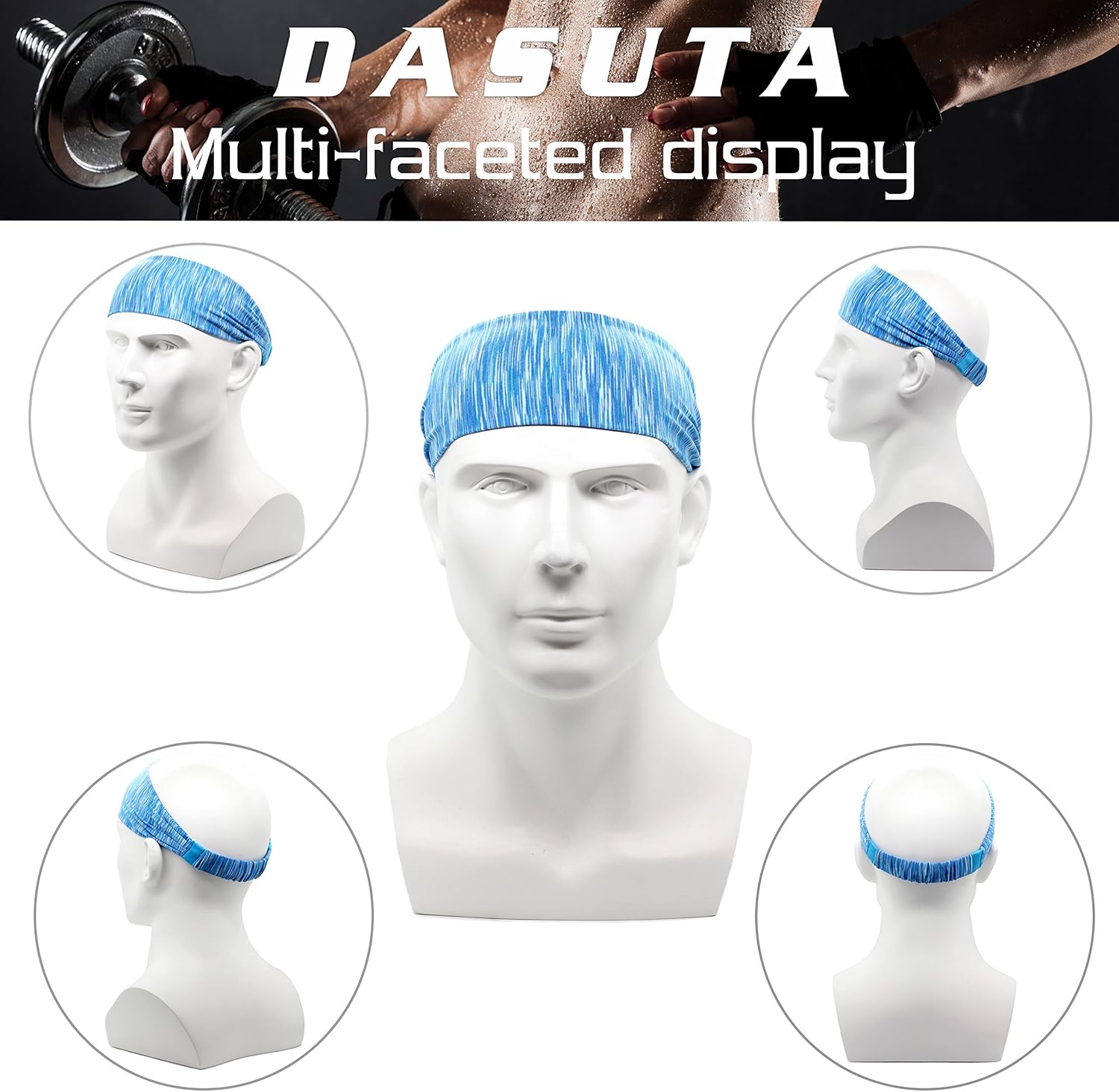 DASUTA Set of 10 Women's Yoga Sport Athletic Headband for Running Sports Travel Fitness Elastic Wicking Workout Non Slip Lightweight Multi Headbands Headscarf fits All Men and Women : Clothing