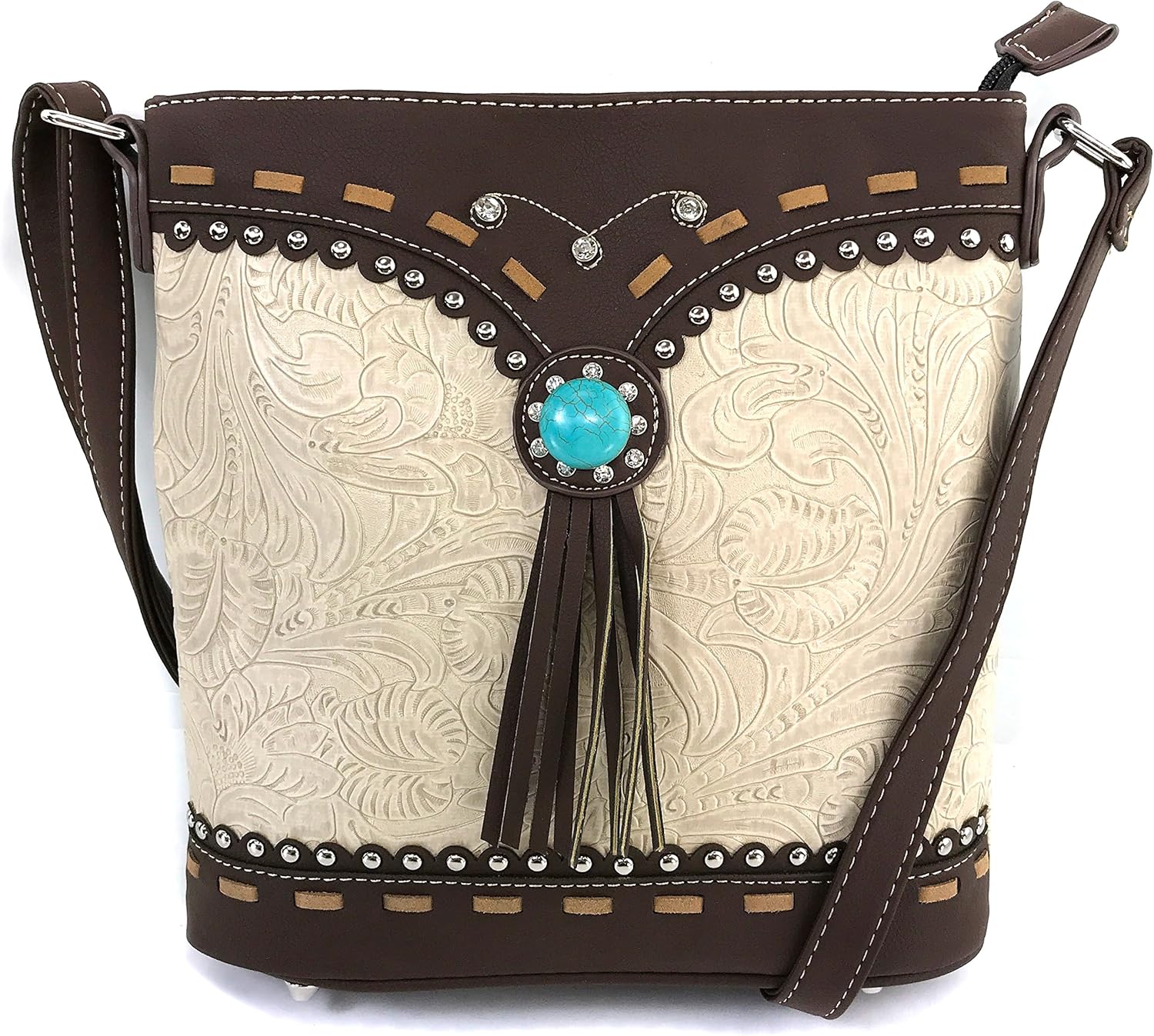 leather purse with turquoise stone