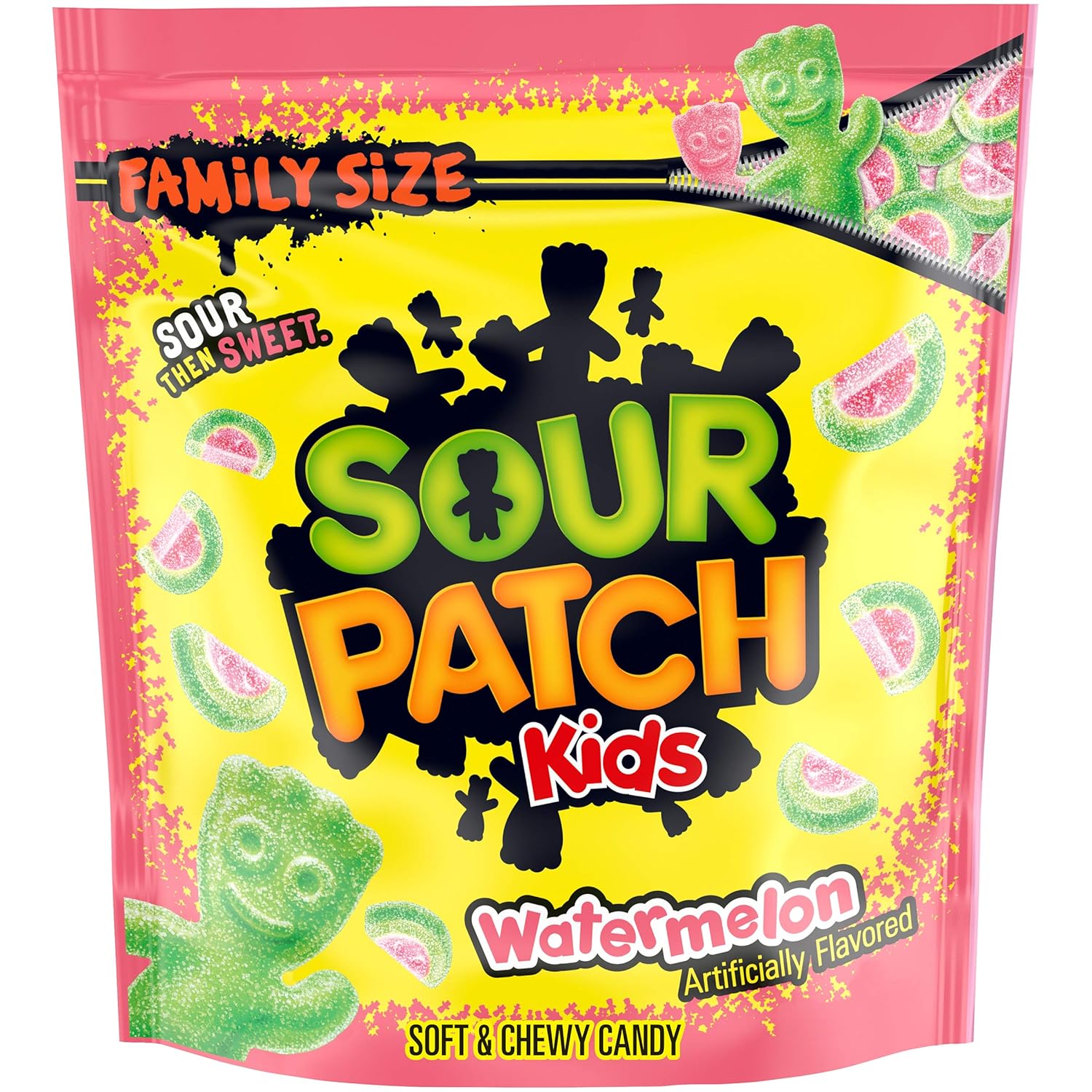 SOUR PATCH KIDS Watermelon Candy, 4 Family Size Bags (1.8 lb) Grocery & Gourmet Food