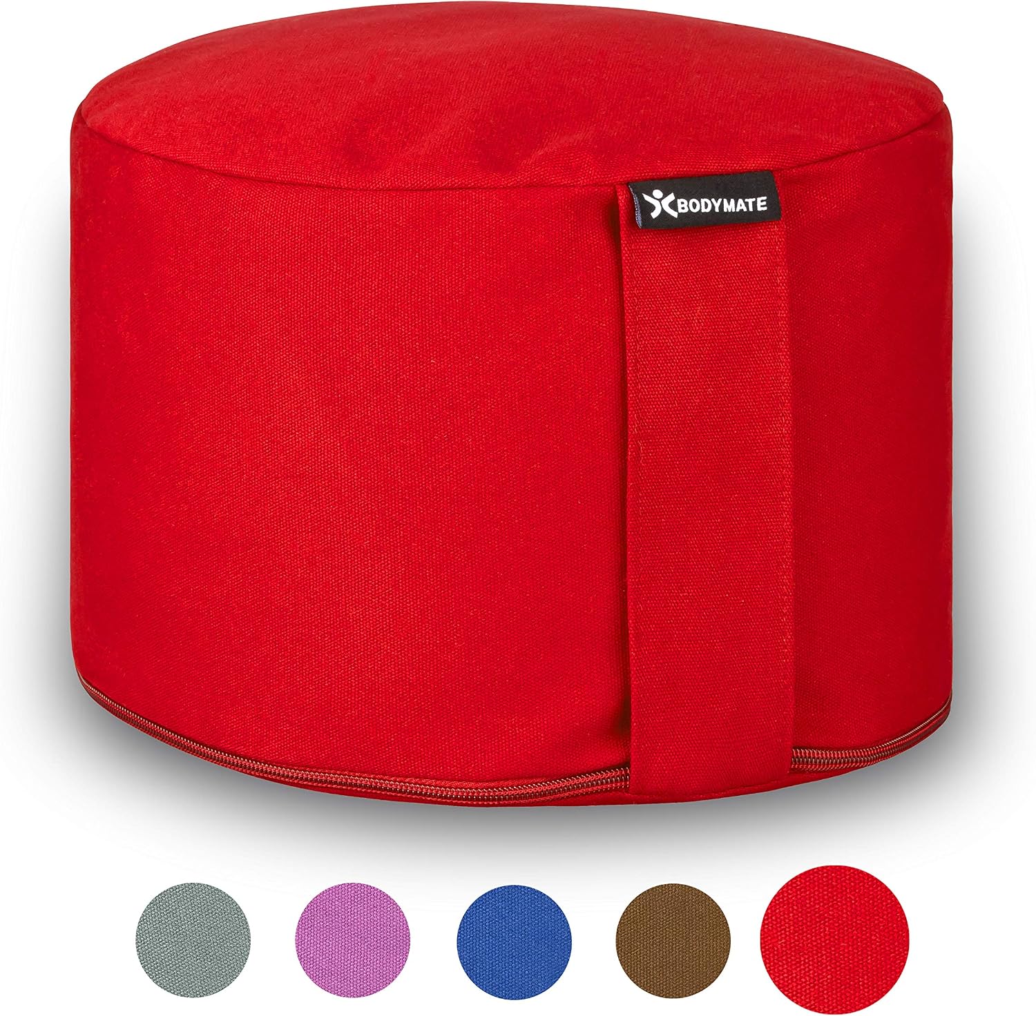BODYMATE Extra high Meditation Cushion/Yoga Pillow Diameter 31cm Height 20cm, Removable washable 100% Cotton Cover