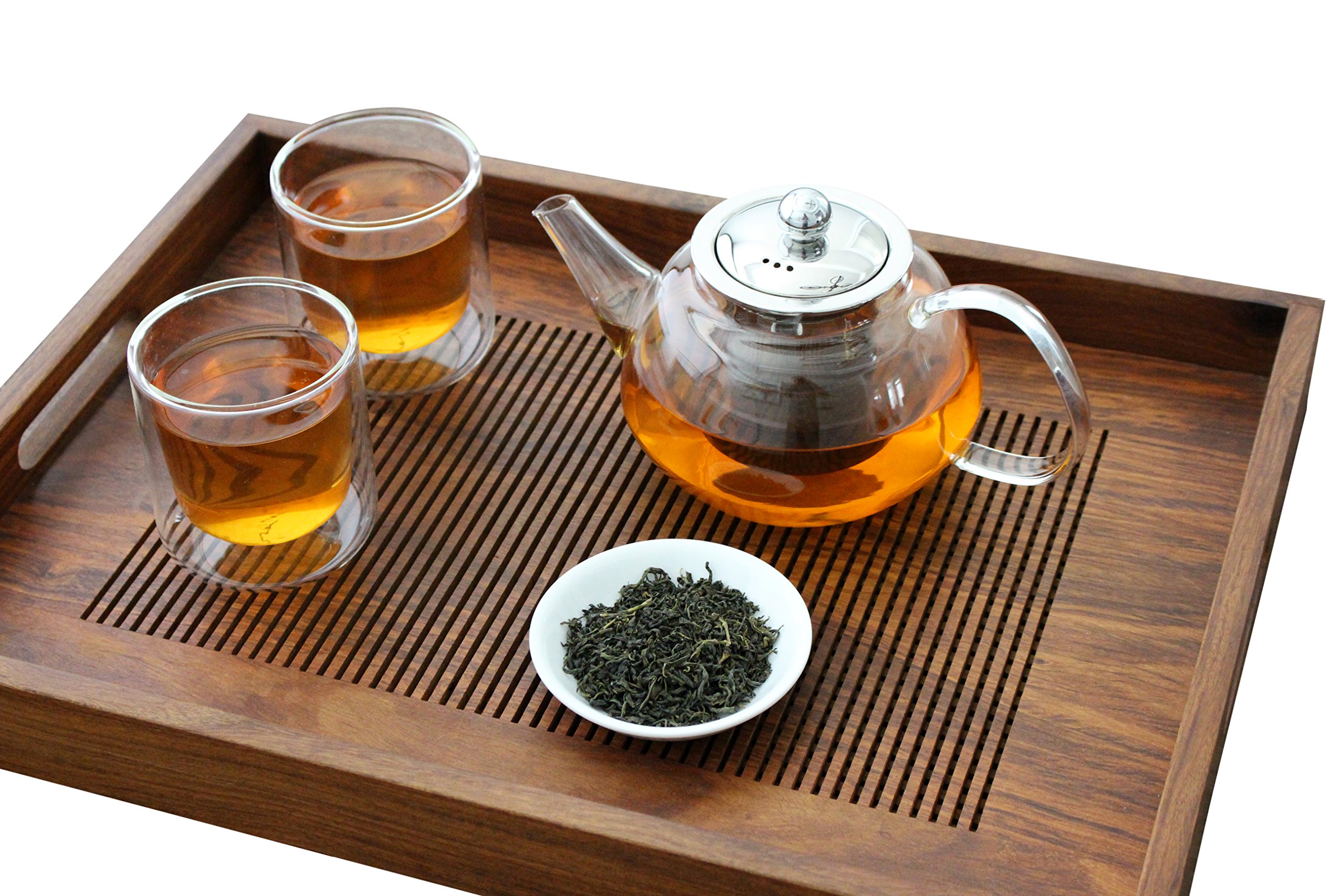 Premium Glass Teapot with Removable Stainless Steel Infuser that holds 34 oz (1000 ml) - Perfect for Making Loose Leaf, Bagged, or Blooming Tea - Made from Clear Heat Resistant Borosilicate Glass