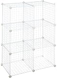 AmazonBasics 6 Cube Wire Storage Shelves - White
