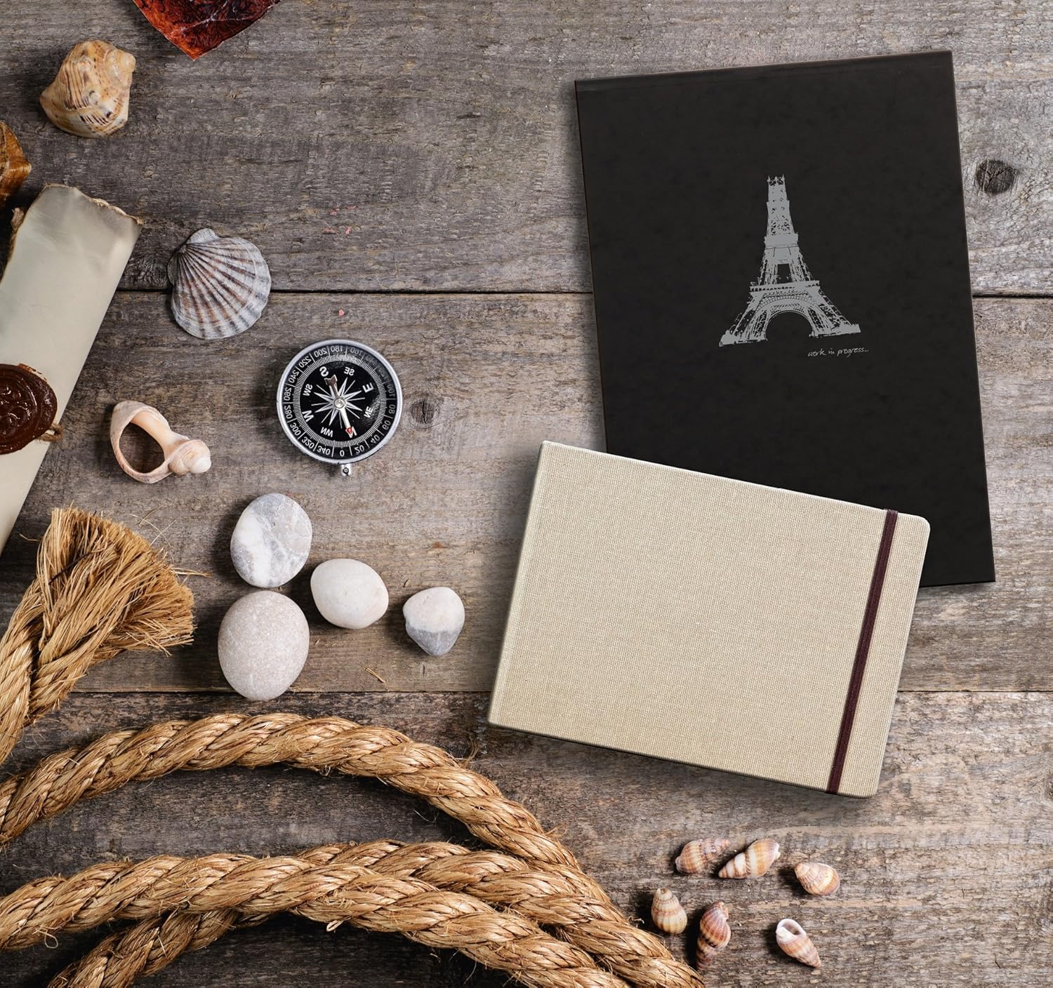 Clairefontaine, Ref 96109C, Goldline Natural Square Travel Album (Contains 32 Sheets), 20 x 20cm in Size, 180gsm Paper - Image 3