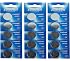 Pilas De Botón CR2450 - Litio 3V - 540 MAh - Pack De 15 Unidades (3 Blisters De 5) - Eunicell