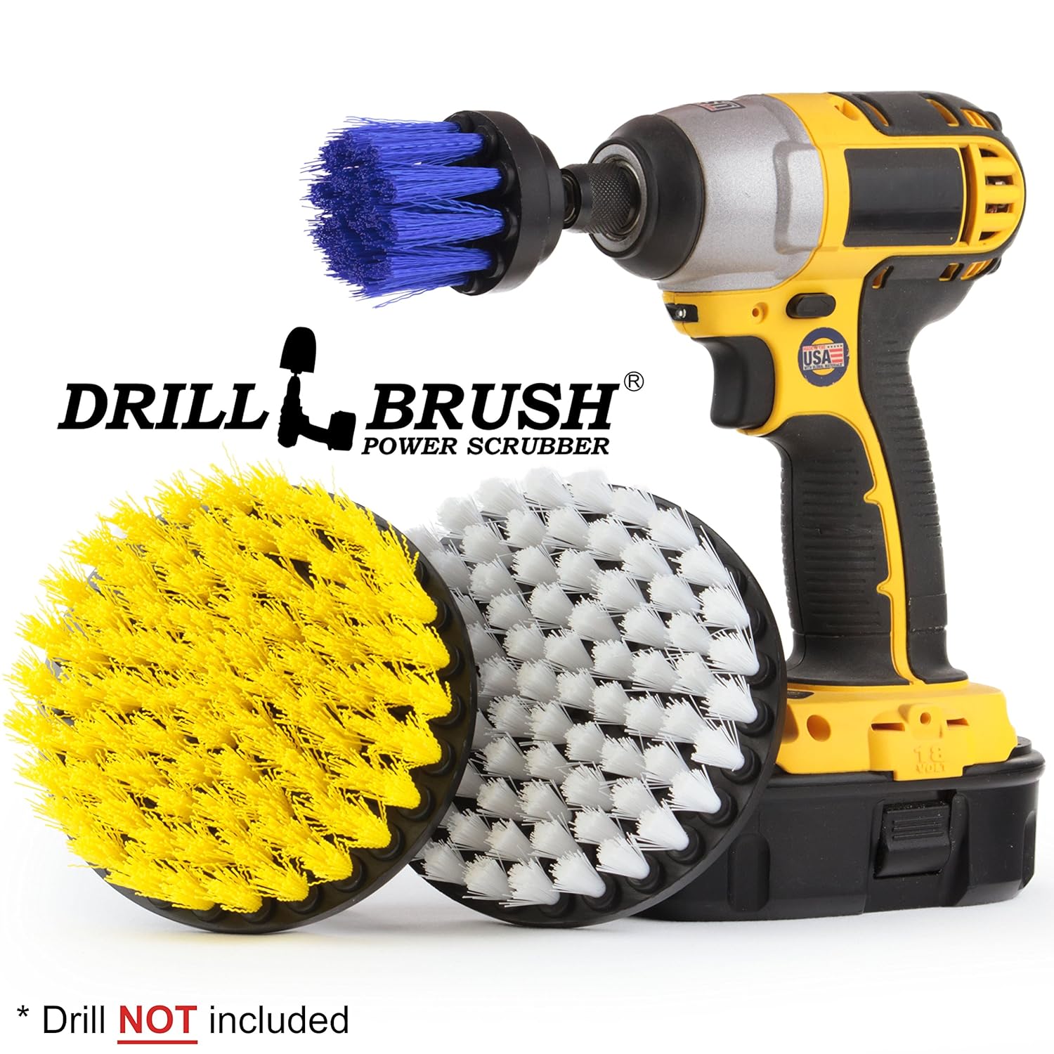 Drillbrush Attachment Boat Cleaning Drill Accessory Cleaning Brush Kit