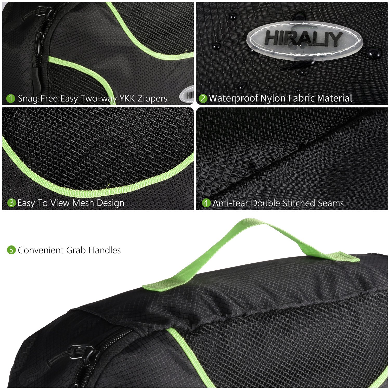 Packing Cubes HIRALIY 4 Set Compression Travel Packing Organizers with Laundry Bag