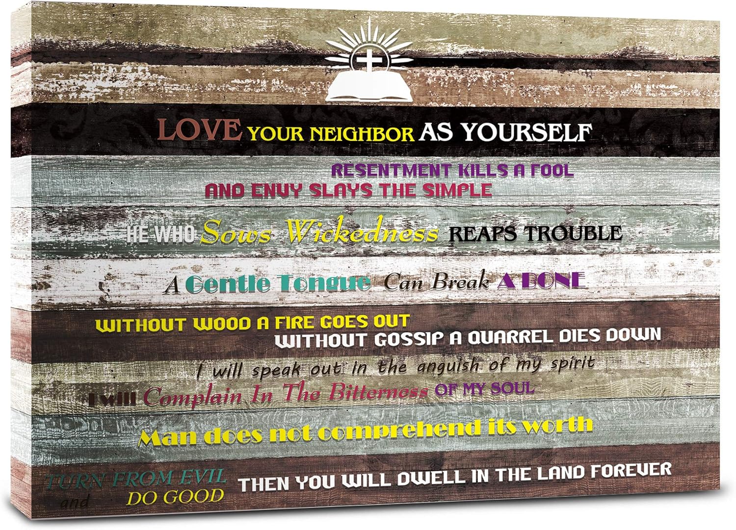 Inspirational Wall Art Motivational Poster Quotes Office Wall Decor for Living Room Art Print Home Decor, Biblical church wall art. Great Christian gift 12x16inchx1pcs