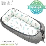 Babynest / Kuschelnest – 100% Baumwolle, 50x80 Cm – Antiallergisch, Mit Silikonbällen Gefüllt Für Sicheren Babyschlaf
