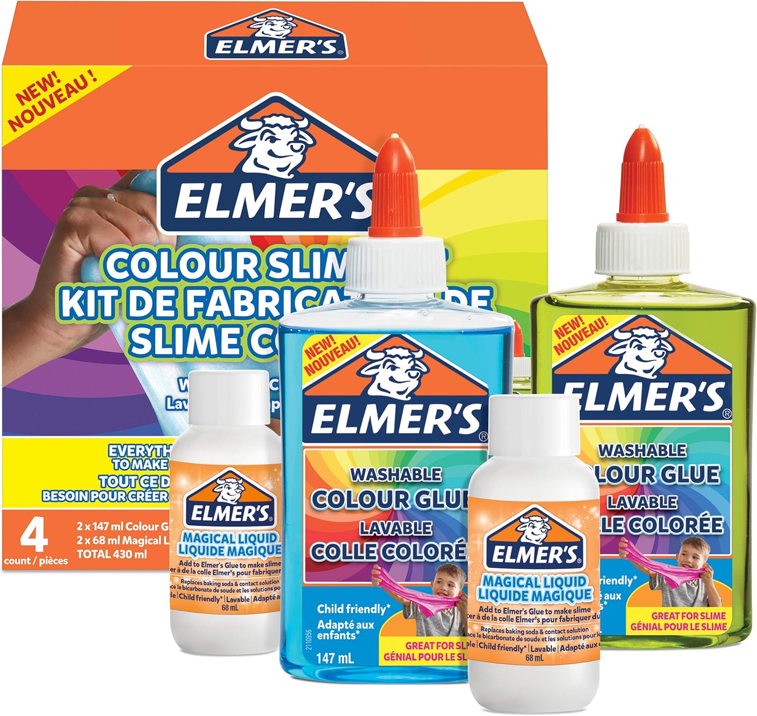Elmer’s Colour Slime Kit Slime Supplies Include Translucent Colour