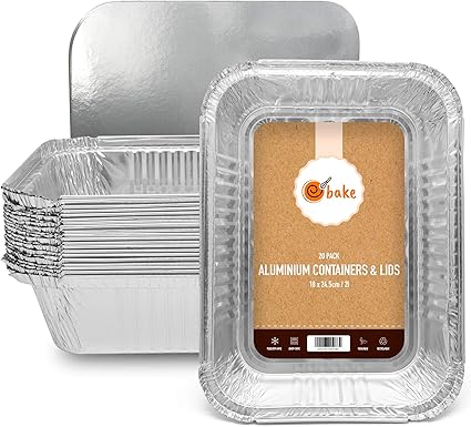 Grote Rechthoekige Aluminium Folie Maaltijd Bakjes Met Deksel Wegwerp Folie Schalen Voor Maaltijd Preppen En Avondmaaltijden Herbruikbare Folie Maaltijd Schalen Om Mee Te Bakken Bewaren En Invriezen 20 Stuks Amazon Nl