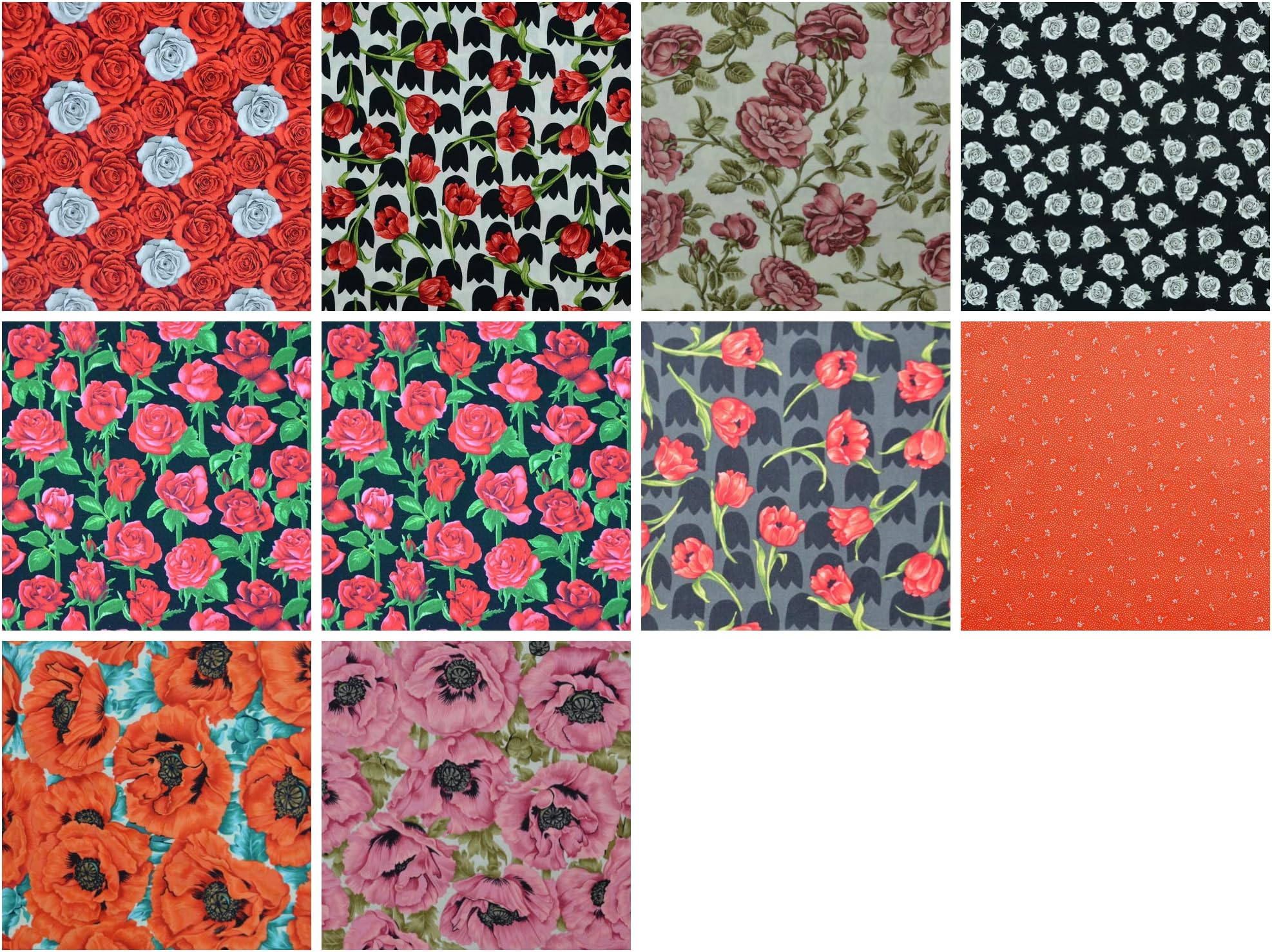 100% Cotton Jelly Rolls Fabric Material for Quilting, Patchwork, Sewing, Art & Crafts Projects Rose Blossom Design - Pack of 20 Strips Bundle (2.5" W x 45" L)