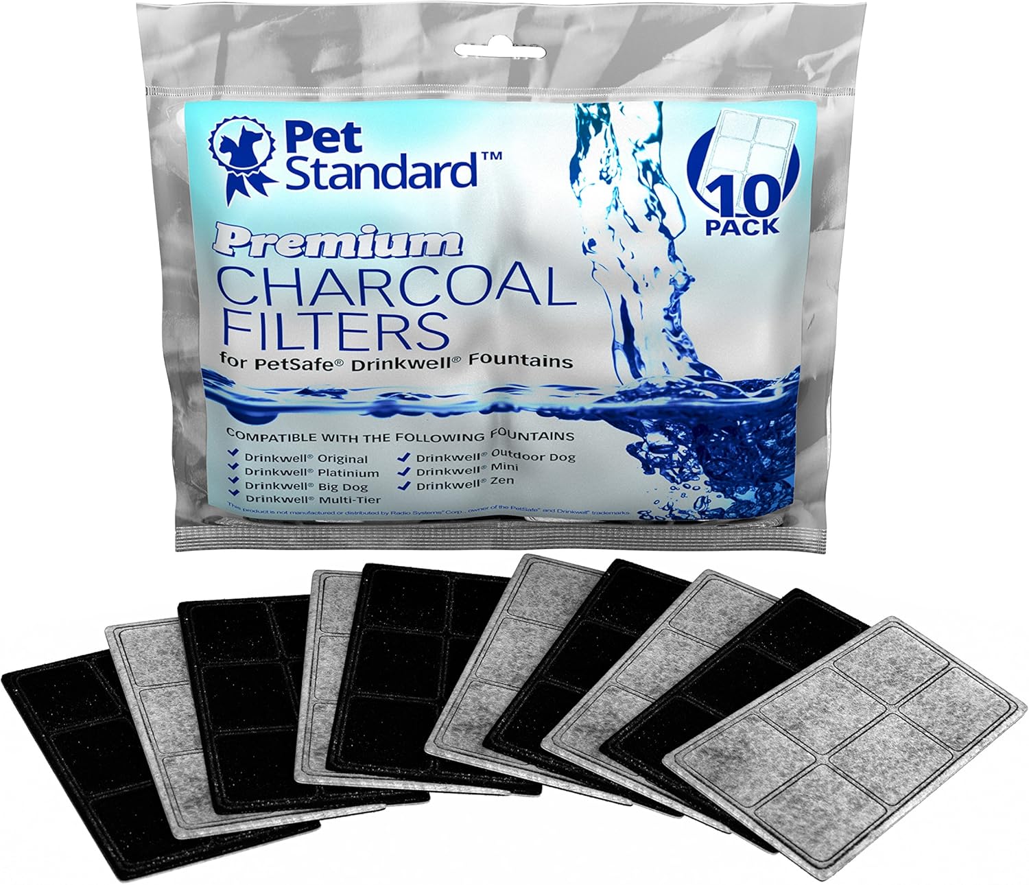 Pet Supplies : Premium Charcoal Filters for PetSafe Drinkwell Fountains, Pack of 10 : 