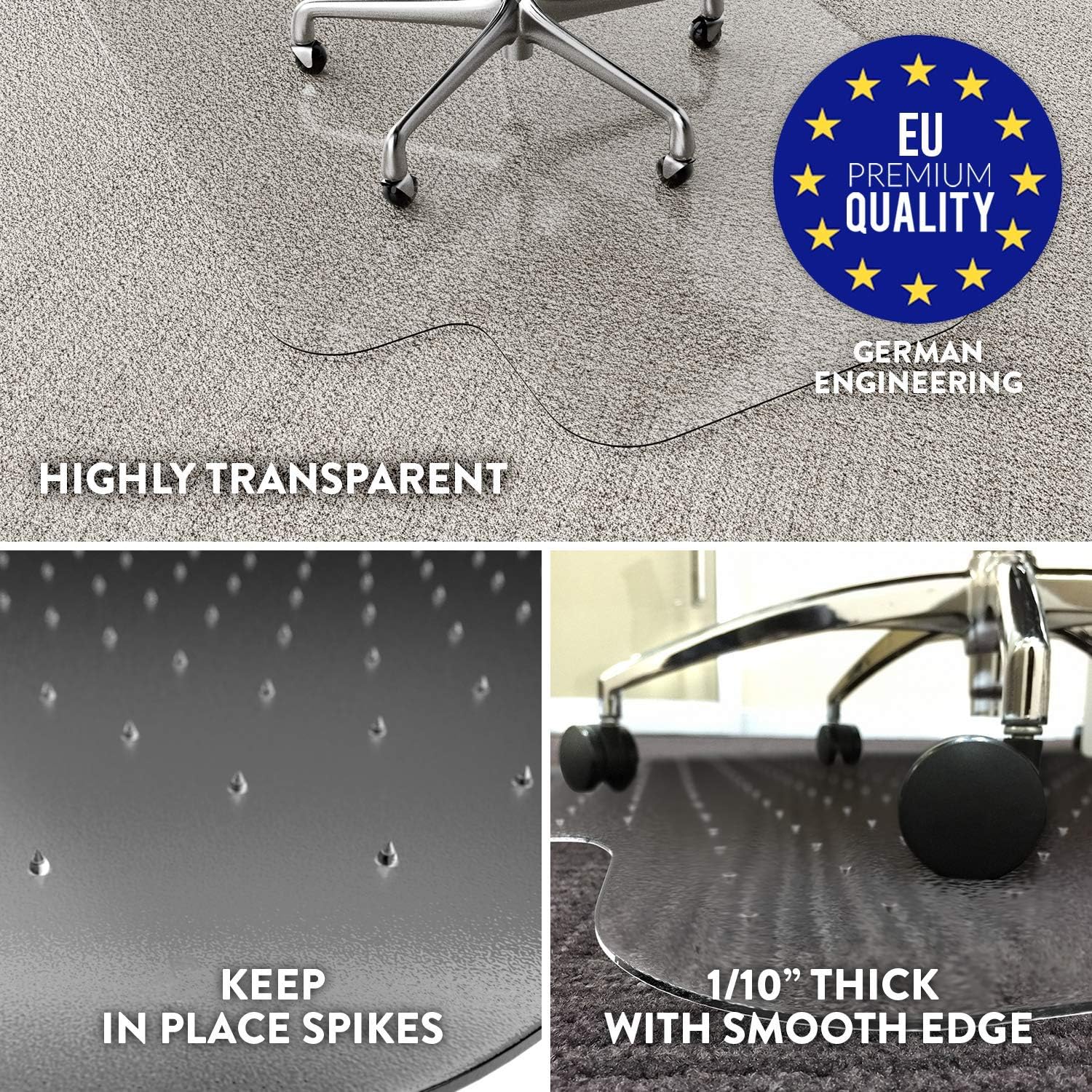 Office Chair Mat for Carpeted Floors - Heavy Duty- 48x36: Home & Kitchen