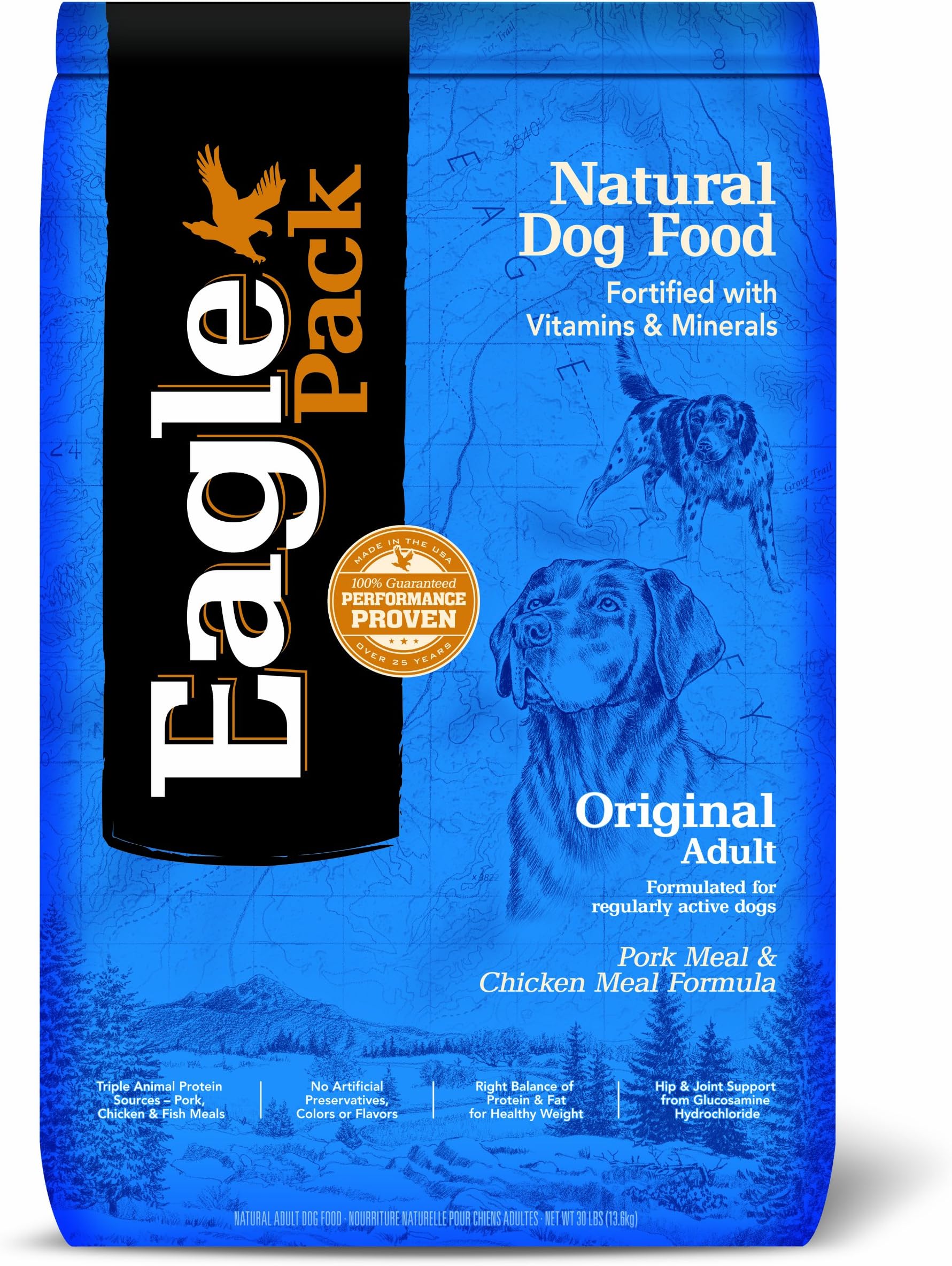 Eagle Pack Natural Pet Food, Original Adult Pork Meal And Chicken Meal Formula For Dogs, 30-Pound Bag