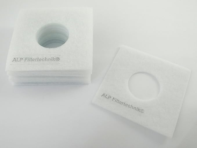 50x Ersatzfilter für Badlüfter 165x165 mm mit Loch 45mm - Luftfilter