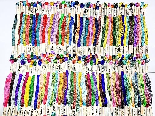 title=100 x matassine di filo da ricamo di seta e rayon per creazioni artistiche,