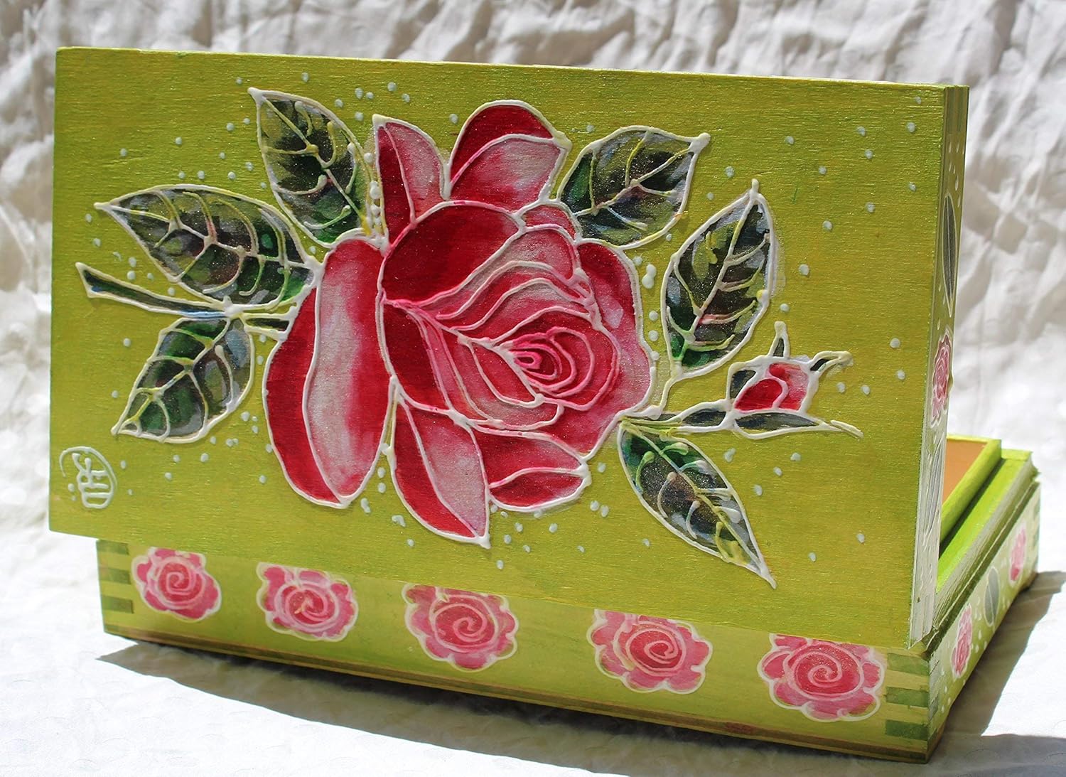 Hand painted wooden box Jewelry Boxes Jewelry Storage