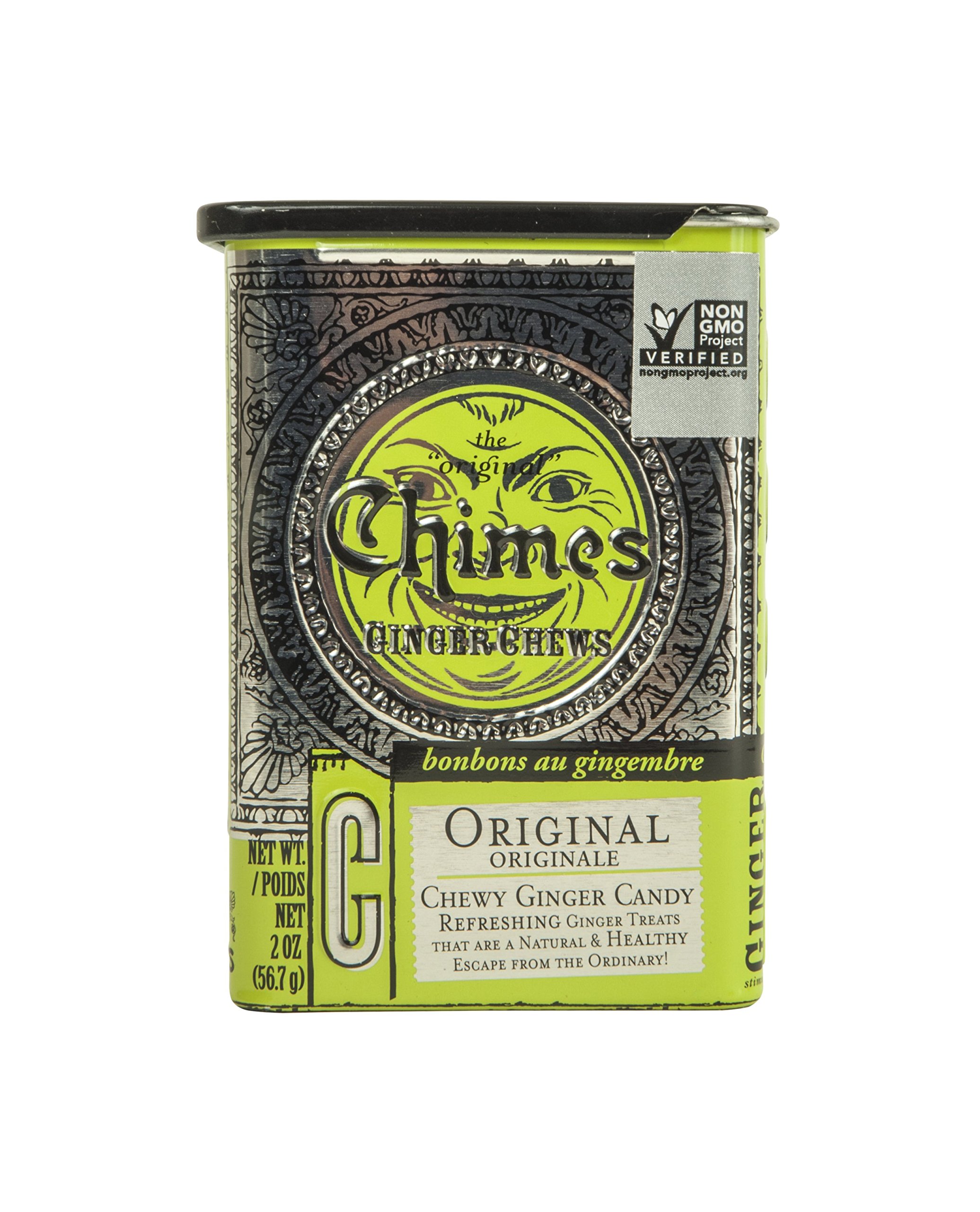 Chimes All Natural Peppermint Ginger Chews 2 oz Tin
