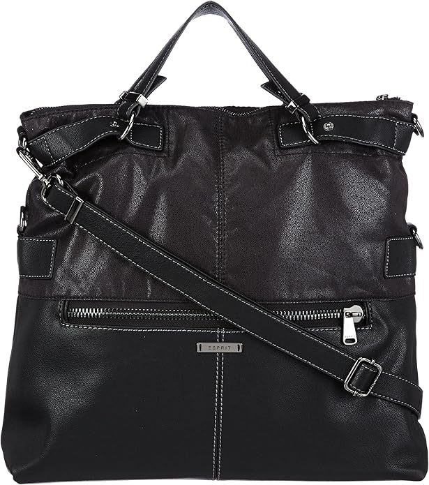 ESPRIT ESPRIT Tasche 113EA1O014, Damen Schultertaschen, Schwarz (BLACK 001), 38x38x10 cm (B x H