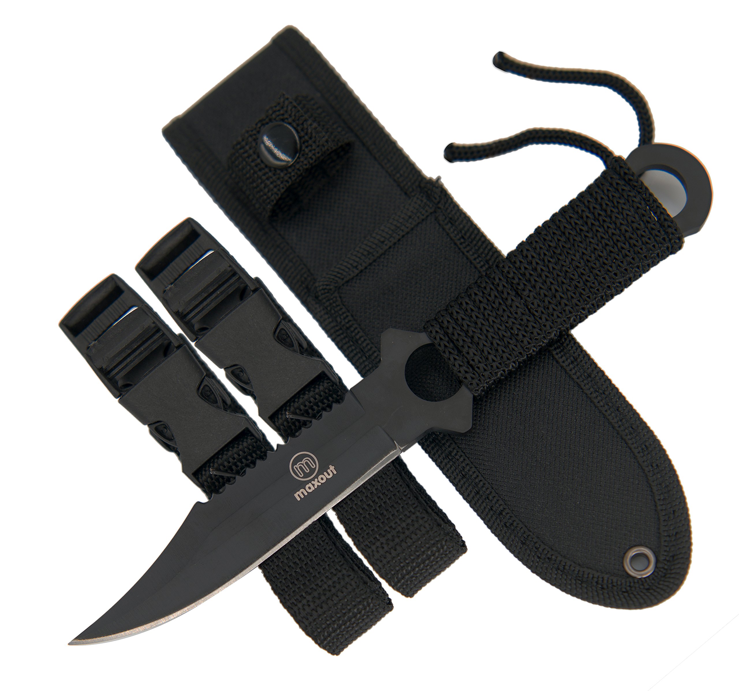 Scuba Diving Knife Stainless Steel Blade Holder Leg Arm Sheath with Straps Black 645789652677 eBay