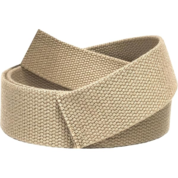 US Marine Corps Belt - Khaki Cotton With 24K Gold Plated Open Face Buckle & Tip, 44" Length - View #7