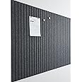 VIVELDA Large Cork Board for Office Black Felt Board Alternative - Slat Wall Paneling, Felt bulletin board tiles for office wall decor, Push pin board Wall organizer for office-12-Pack (Charcoal Gray)