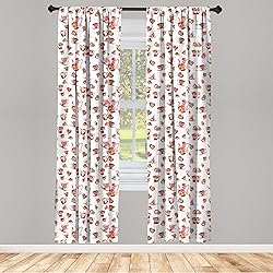 Lunarable Tea Party Curtains, Tea Cups Teapot