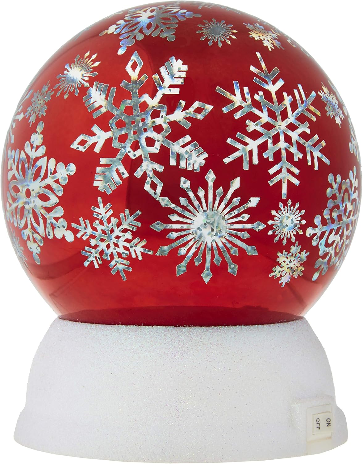Snow Globes - RAZ Imports Arctic Snowflake LED Lighted Globe Red