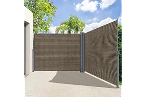 KANAGAWA 71'' x 236'' Retractable Side Awning - Folding Patio Privacy Screen | Waterproof & UV-Resistant Outdoor Shade Divider for Patio, Garden, Balcony & Commercial Use(Mocha)