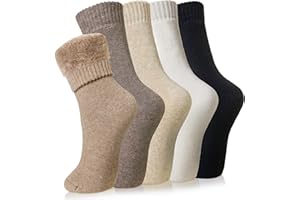 Velice Winter Warm Thermal Socks for Women Extra Thick Insulated Heated Crew Boot Socks for Cold Weather 5 Pairs