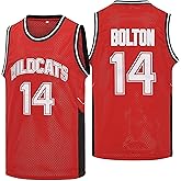 Mens Wildcats High School Basketball Jersey #14 Troy Bolton Jersey #8 Chad Danforth Shirt Jersey Red S-XXL