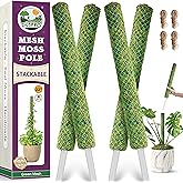 Duspro Green Stackable Mesh Moss Pole for Climbing Vines, Supporting Monstera Trellis, Extendable Plant Pole Moss Sticks, Potted Plant Stakes (4 Pack, 71'')