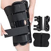 Alpha Medical 12&rdquo; Long Adjustable Three Panel Orthopedic Knee Immobilizer &ndash; Supportive &amp; Adjustable Side Panels &ndash; Knee Brace Stabilizer &ndash; Knee Immobilization L1830