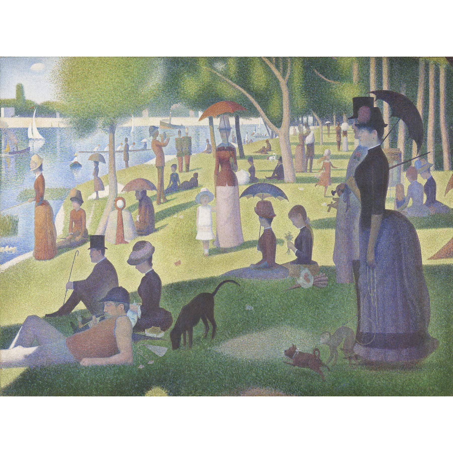 Seurat Sunday Afternoon La Grande Jatte Painting Extra Large Wall Art Print Premium Canvas Mural