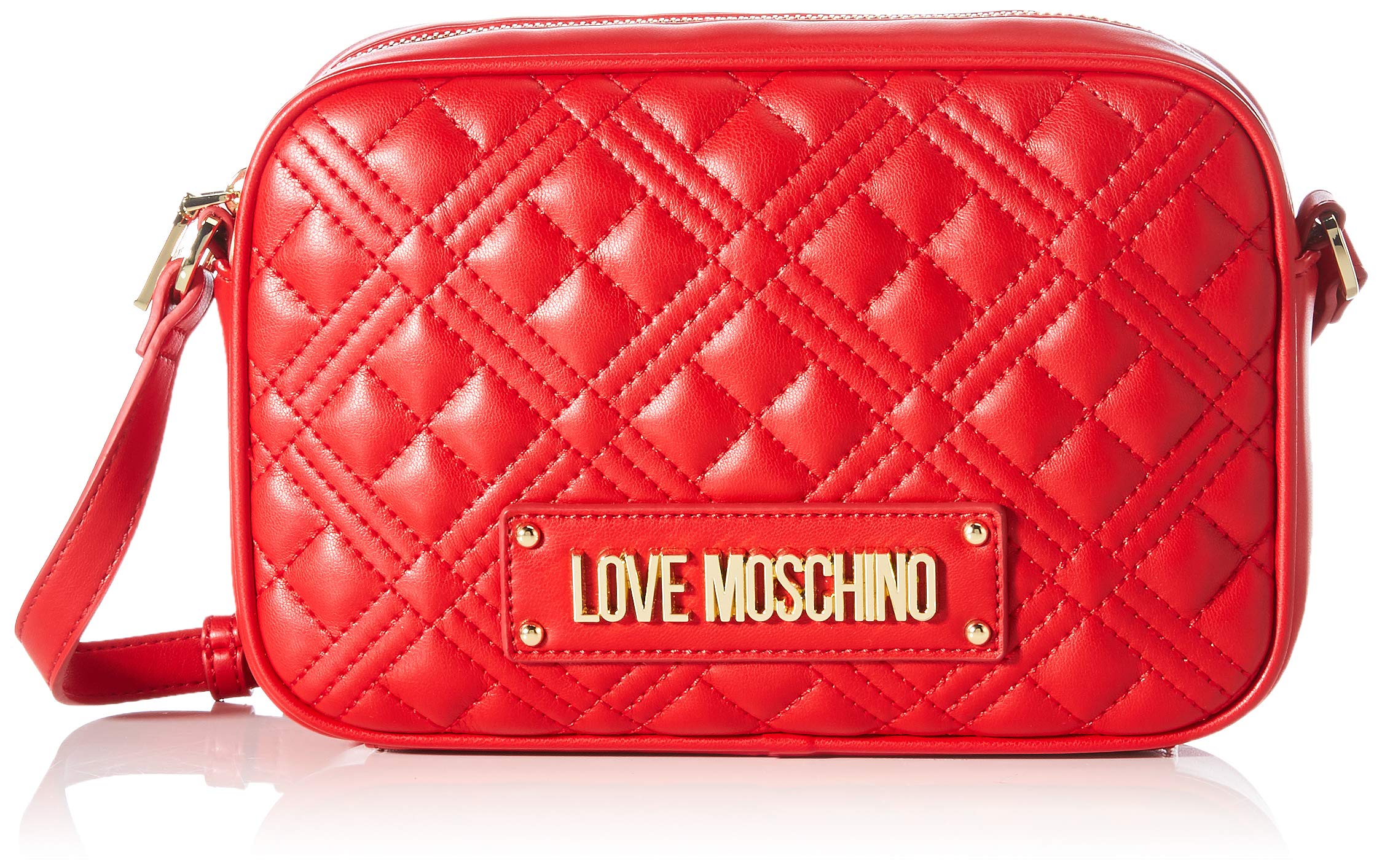 Love Moschino Women's Ss51 pre-Collection New Shiny Quilted PU Shoulder Bag, red, Standard