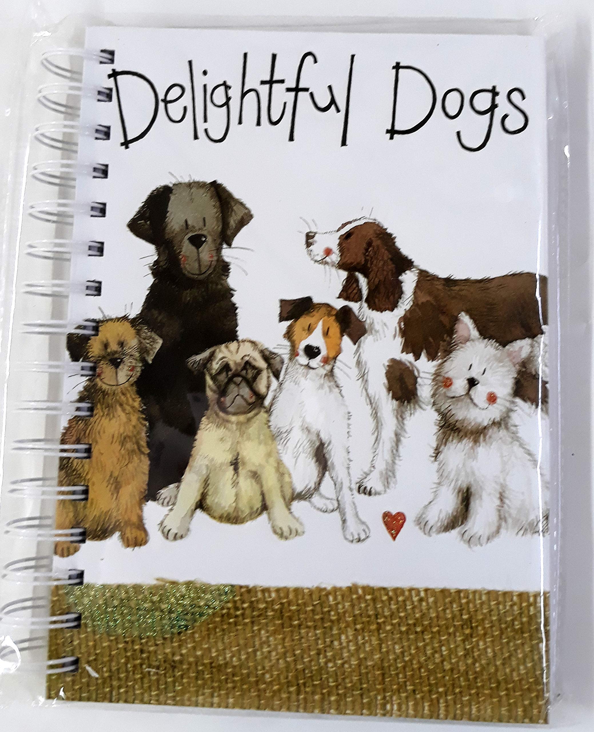 ALEX CLARK Delightful Dogs Spiral Journal - Blank Pages - Hard Back Cover