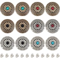 2 Pack 1" Antiqued Copper Square Berry Conchos With Screws - Hill