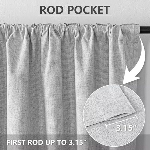 FANCYROOF 100% BLACKOUT CURTAINS FOR LIVING ROOM, 96 INCH CURTAINS 2 PANEL SET LIGHT BLOCKING, BACK TAB & ROD POCKET THERMAL INSULATED DRAPES BEDROOM WINDOWS HOME DECOR(52W × 96L INCH, OFF-WHITE)