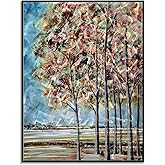 Yihui Arts Tree Aluminum Wall Art - Exquisite 3D Vertical Abstract Forest Metal Landscape Sculpture for Home Accent