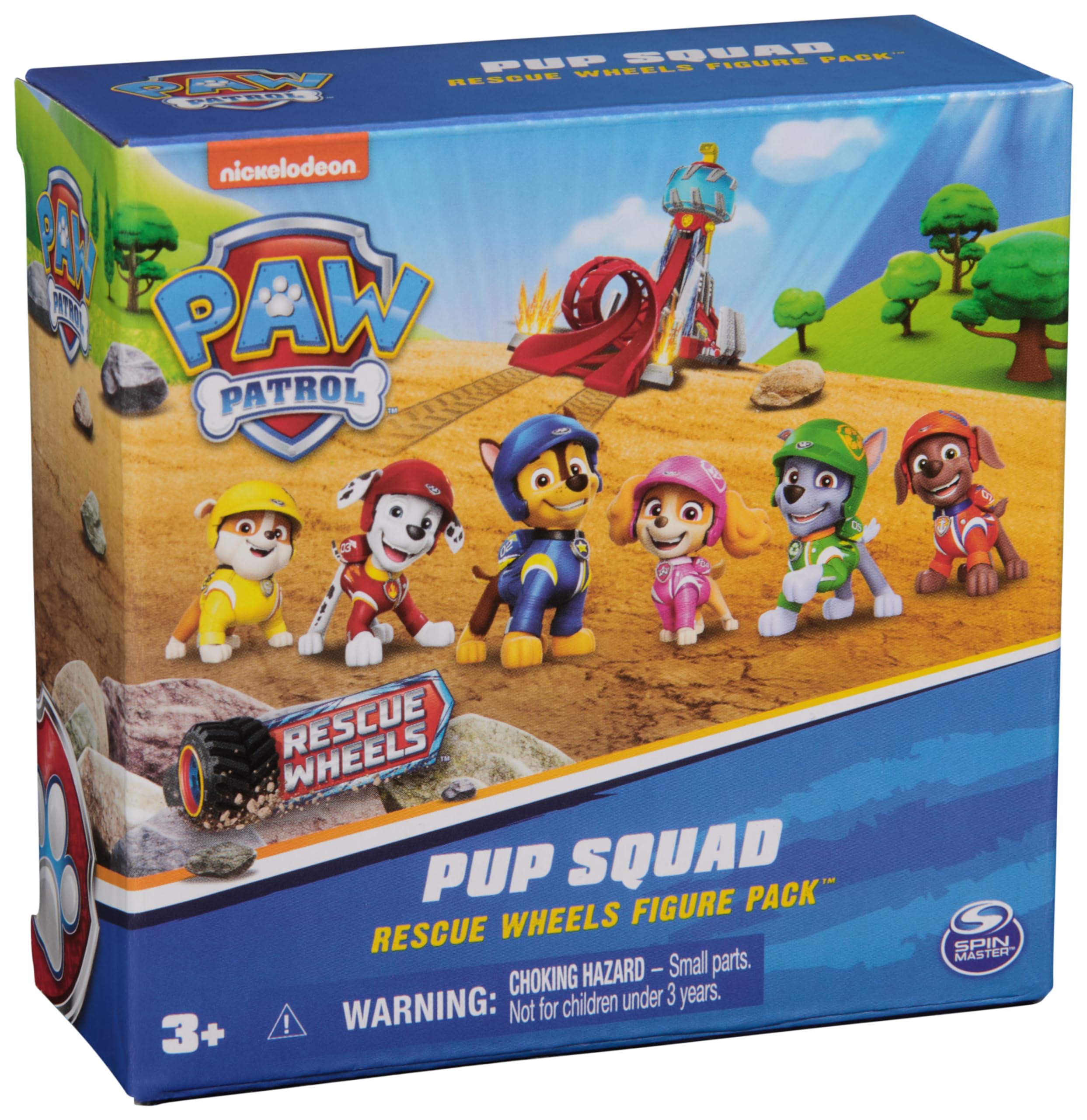 Paw Patrol: Rescue Wheels, 6-Pack Pup Squad Action Figure Gift Set, Under 2-Inch Figures, Kids Toys for Boys & Girls Ages 3 and Up