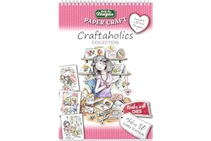 Katy Sue Craftaholics Paper Craft Pad for Card Making and Scrapbooking. Contains 40 Sheets of 170 Card Making Toppers and Elements with a Crafter Theme. Designs are Not Die-Cut/Not Pre-Cut.