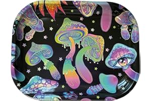 Rolling Tray “Neon Mushrooms” 5.5” x 7" Tobacco Smoke Accessories - Tray God