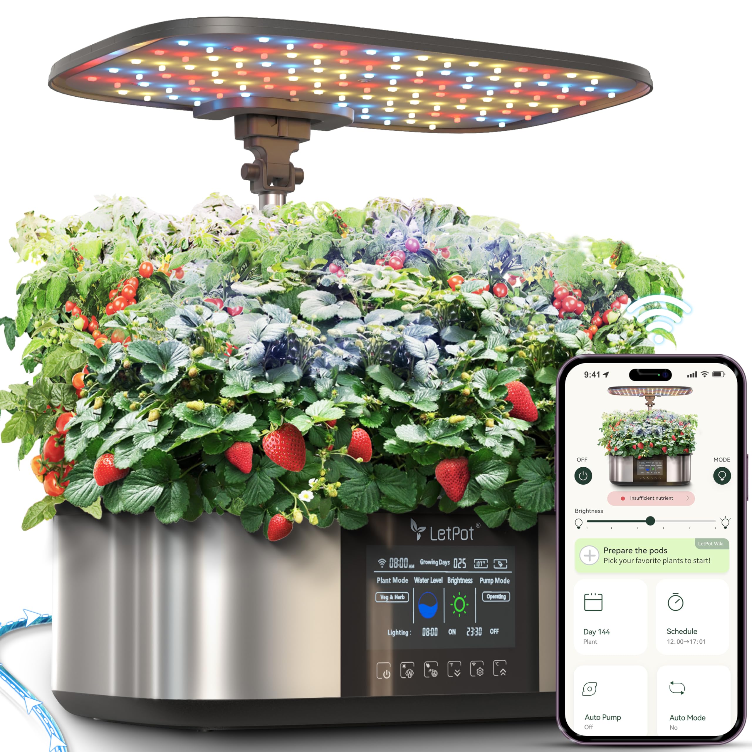 LetPot LPH-Max Hydroponics Growing System Kit, 21 Pods APP & WiFi Automatic Controlled Smart Indoor Garden with 36W LED Grow Light, Auto Drip Irrigation Kits, Self-Managed Nurturing & Watering Image