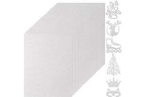 UNCLE PAUL 25 Sheets Sliver Glitter Cardstock 8.5 x 11 Inches, 250gsm/92lb Heavy Weight Thick Sparkle Card Stock Paper for Crafts DIY Projects Card Making Birthday Wedding Decoration UAP21SR25