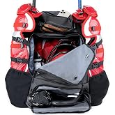 Athletico Dominator Baseball Bag - Softball Bat Bag with Shoes Compartment for Youth, Boys and Adult, Lightweight Baseball Bag with Fence Hook Hold TBall Bat, Batting Mitten, Helmet, Caps, Teeball Gear