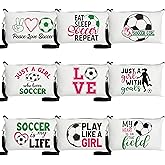 R HORSE 9Pcs Sport Makeup Bag Gifts for Women Girls, Ladies Sport Cosmetic Bags Sport Accessories Canvas Toiletry Bag Makeup Pouch Organizer Women Player Gift for Mother’s Day Birthday
